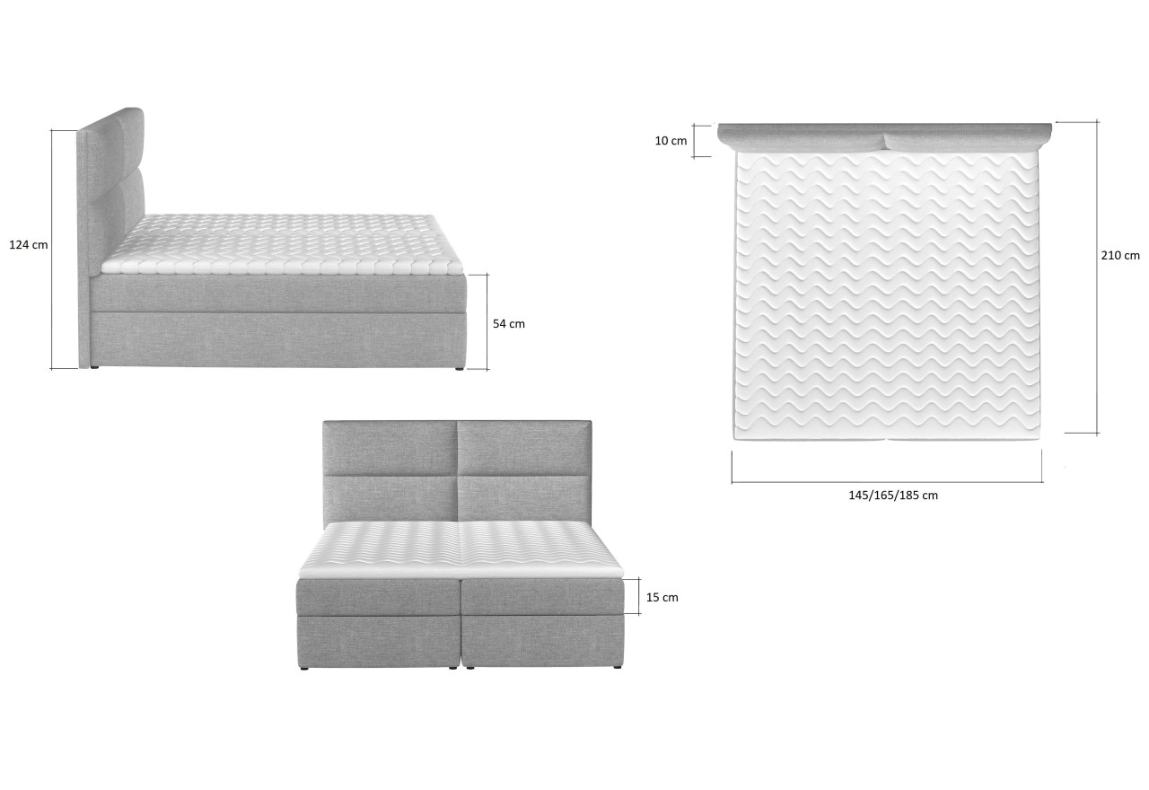 Boxspringbett Clivia S (140x200)