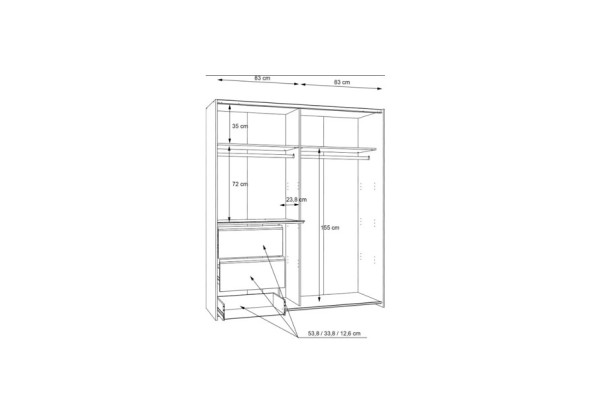 Kleiderschrank Vineam (170cm)