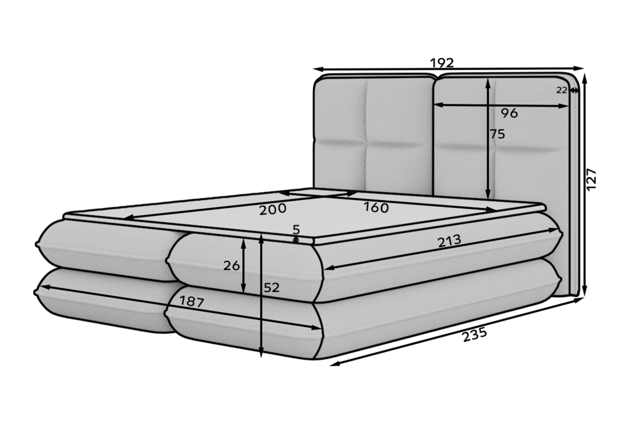 Boxspringbett Stefan M (160x200)