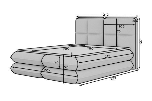 Boxspringbett Stefan L (180x200)