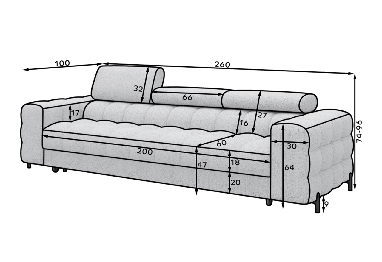 3 Pers. Couch Maxim/An Lager