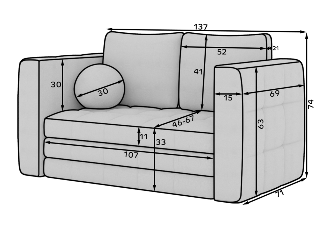 2 Pers. Couch Smart