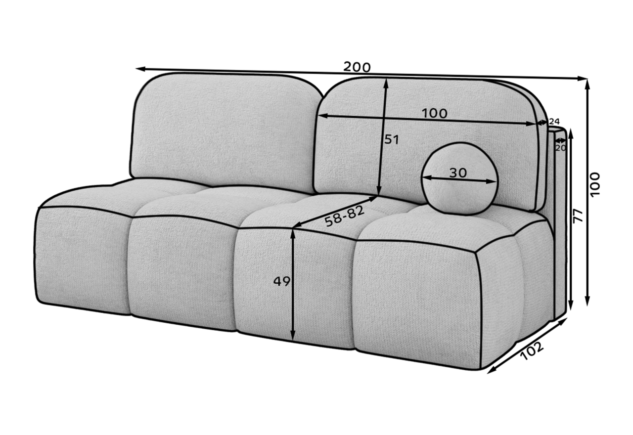 2 Pers. Couch Spider