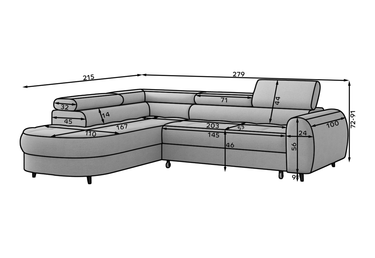 Ecksofa Levo L