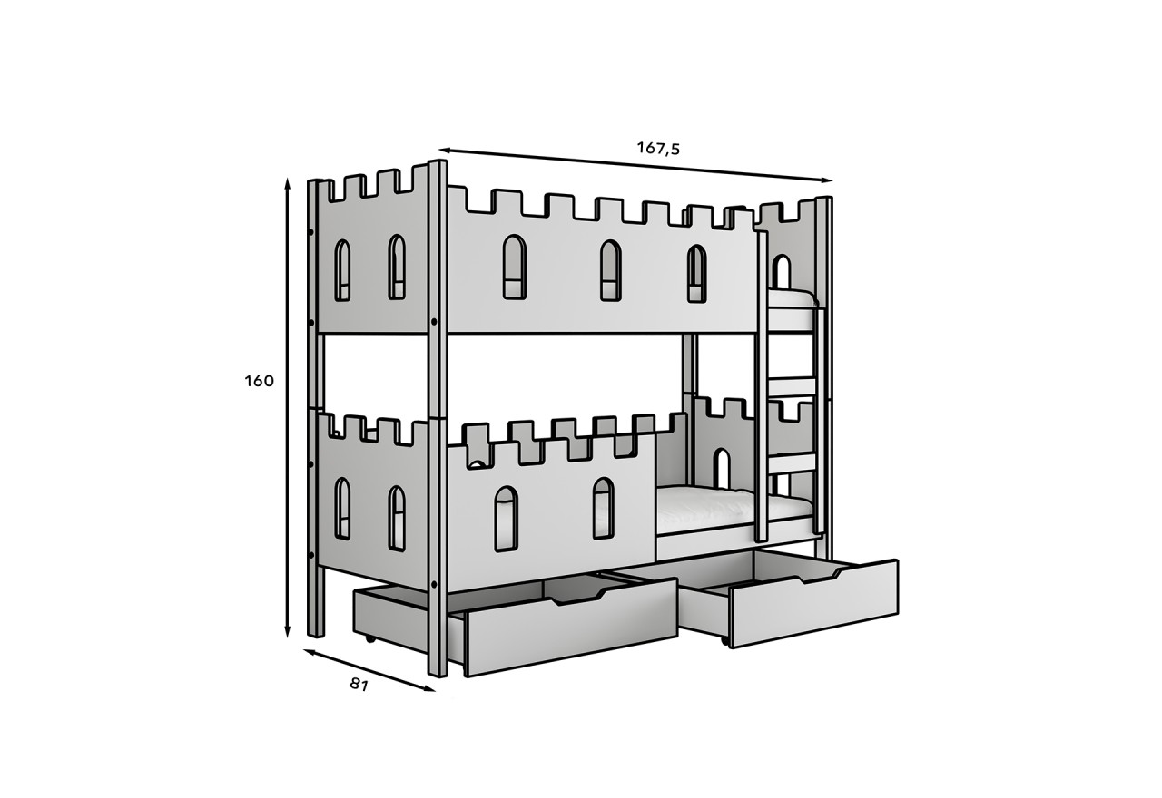 Bett Burg (80x160)