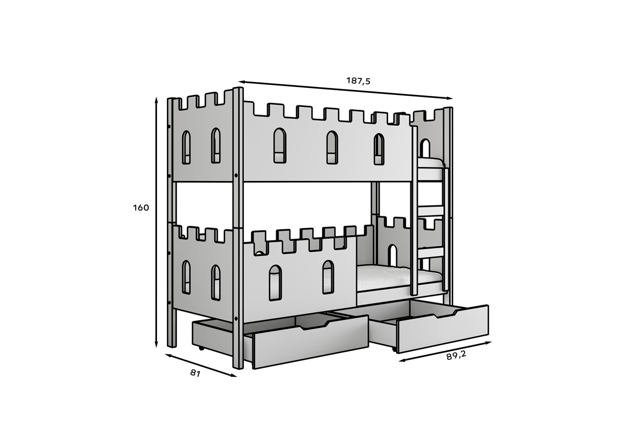 Bett Burg (80x180)