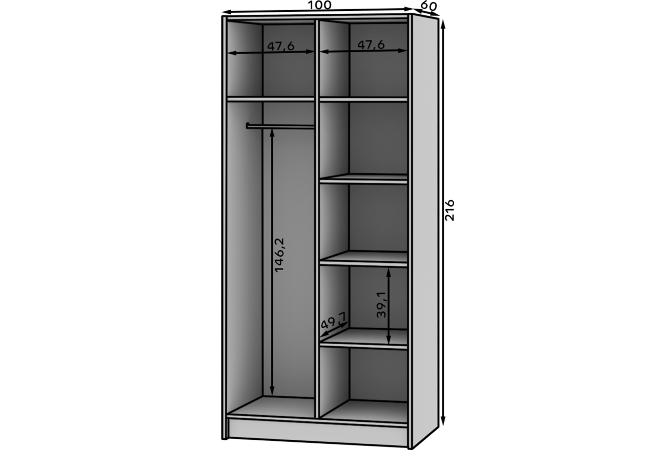 Kleiderschrank Bitrix Premium (100cm)