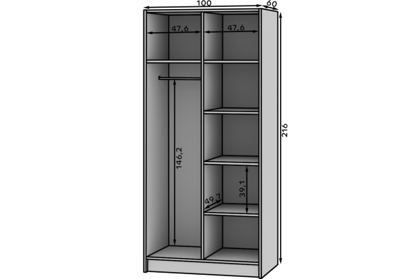 Kleiderschrank Bitrix Lux (100cm)