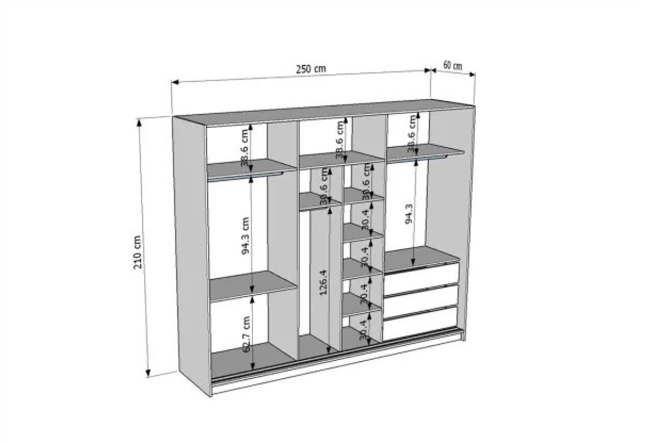 Kleiderschrank Danilo (250cm)
