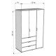 Kleiderschrank Deni M (135cm)