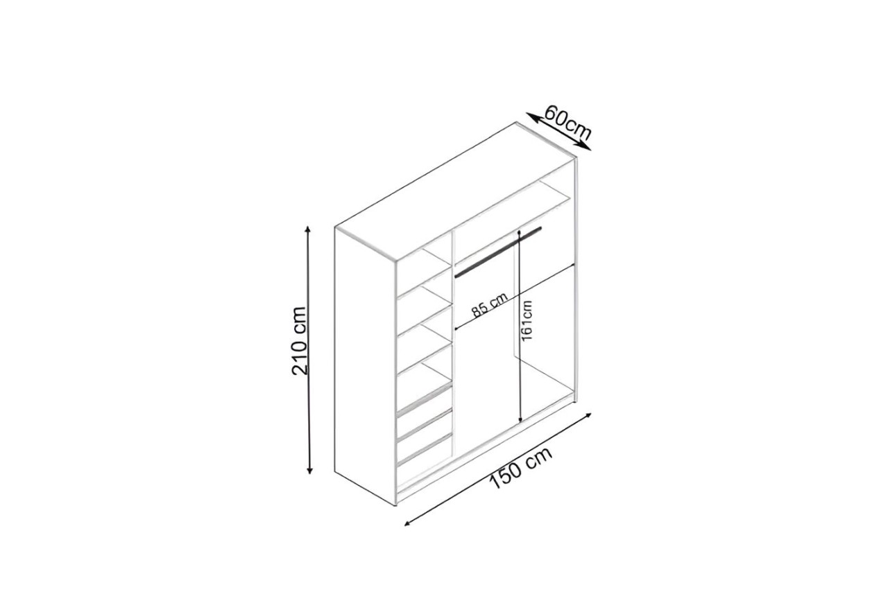 Kleiderschrank Flex S (150cm)