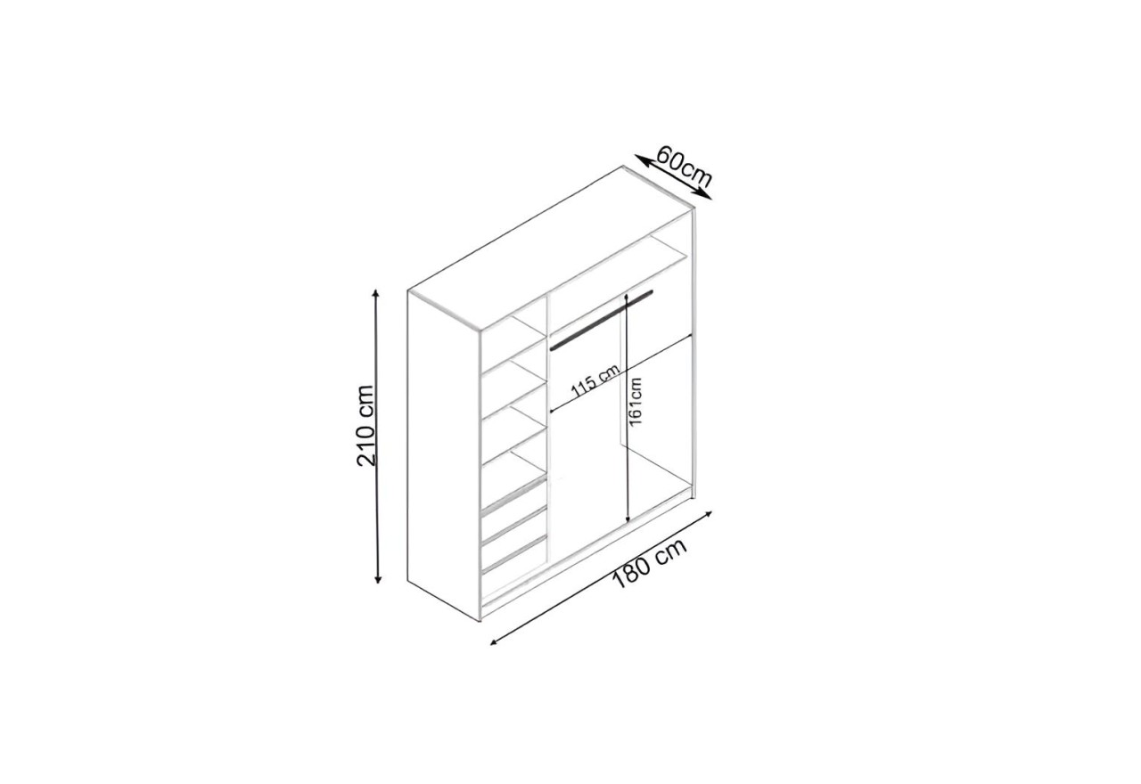 Kleiderschrank Flex M (180cm)