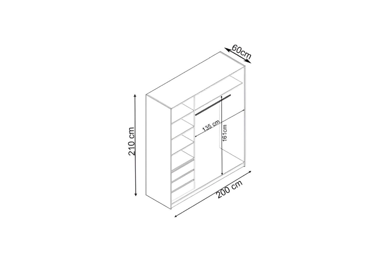 Kleiderschrank Flex L (200cm)