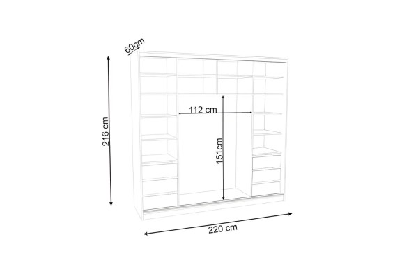 Kleiderschrank Flex XL (220cm)