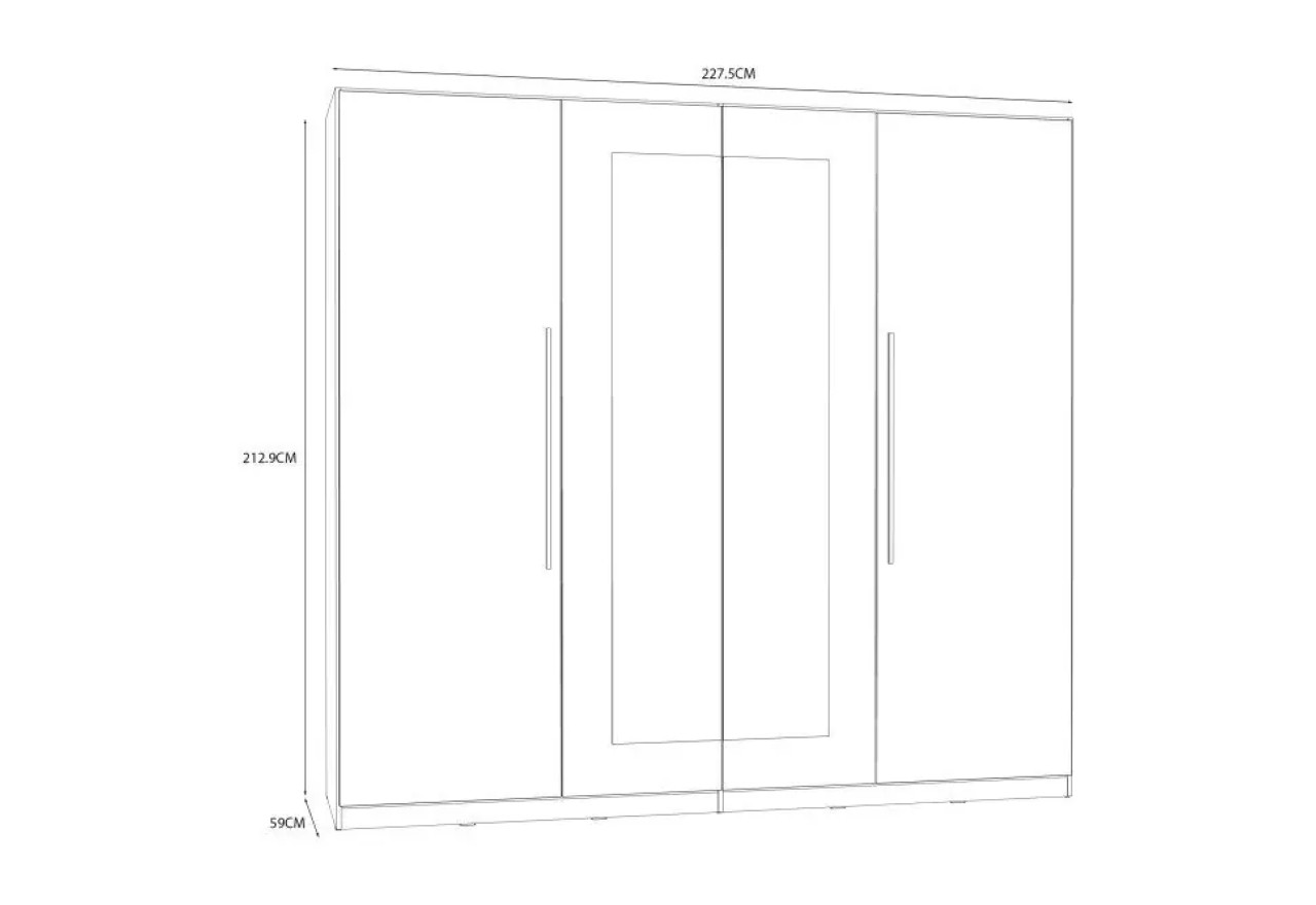 Kleiderschrank Hellen (228cm)