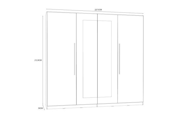 Kleiderschrank Hellen (228cm)