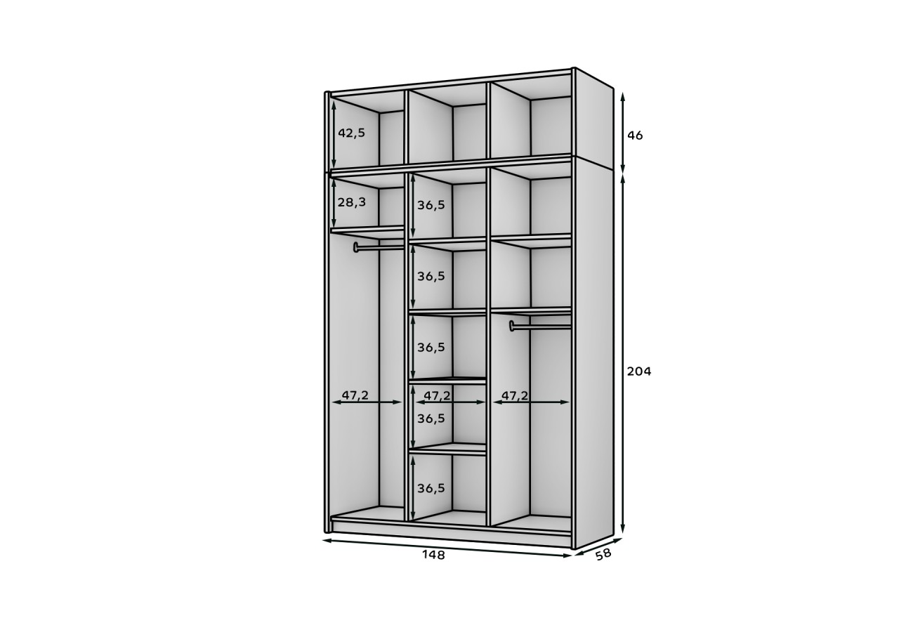 Kleiderschrank Kango Lux (150cm)
