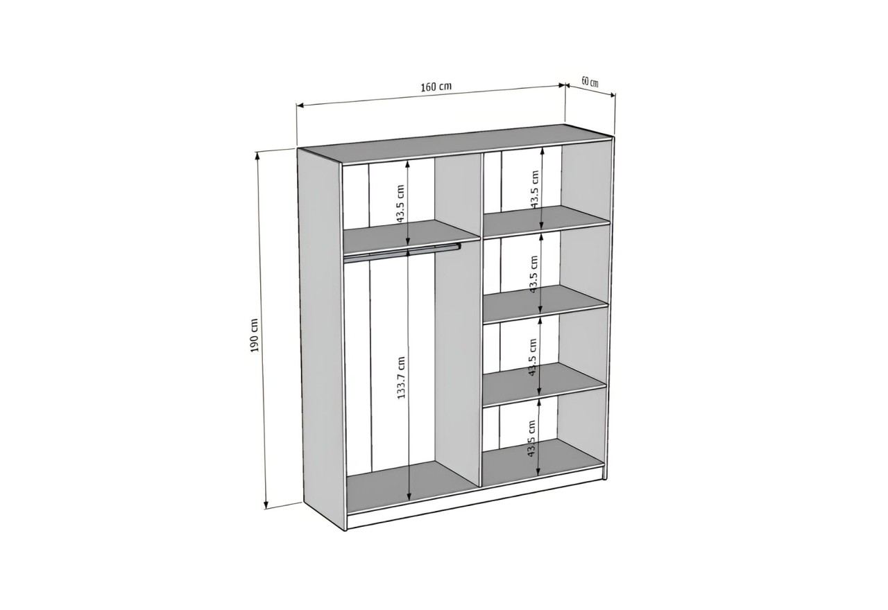 Kleiderschrank Krug  (160cm)