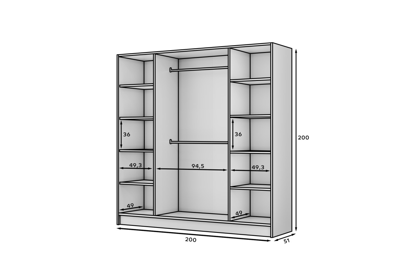 Kleiderschrank Maccao Lux  (200cm)
