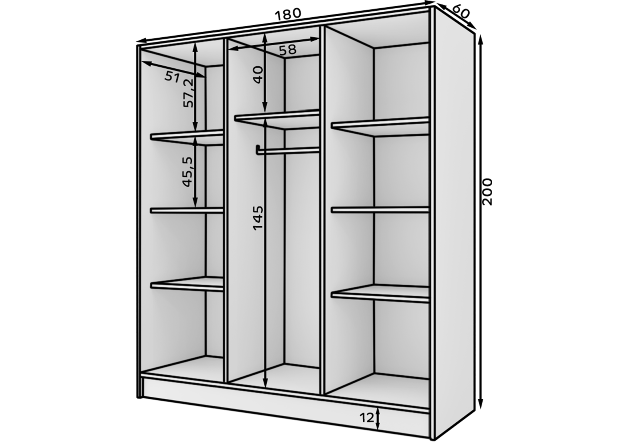 Kleiderschrank Prava XL (180cm)