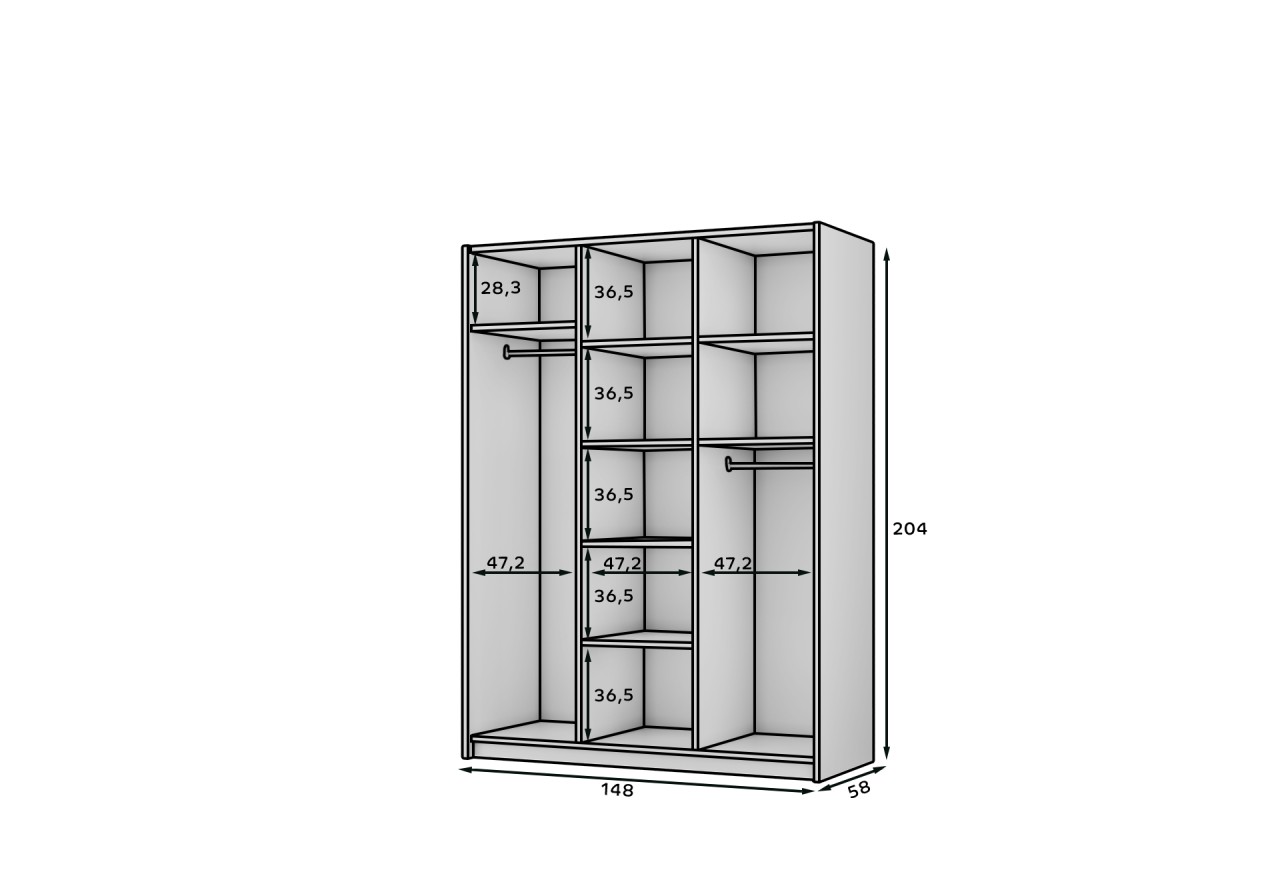 Kleiderschrank Reno (150cm)