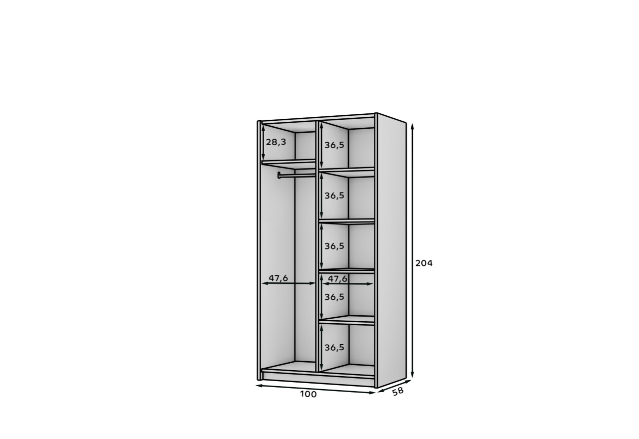 Kleiderschrank Sono (100cm)