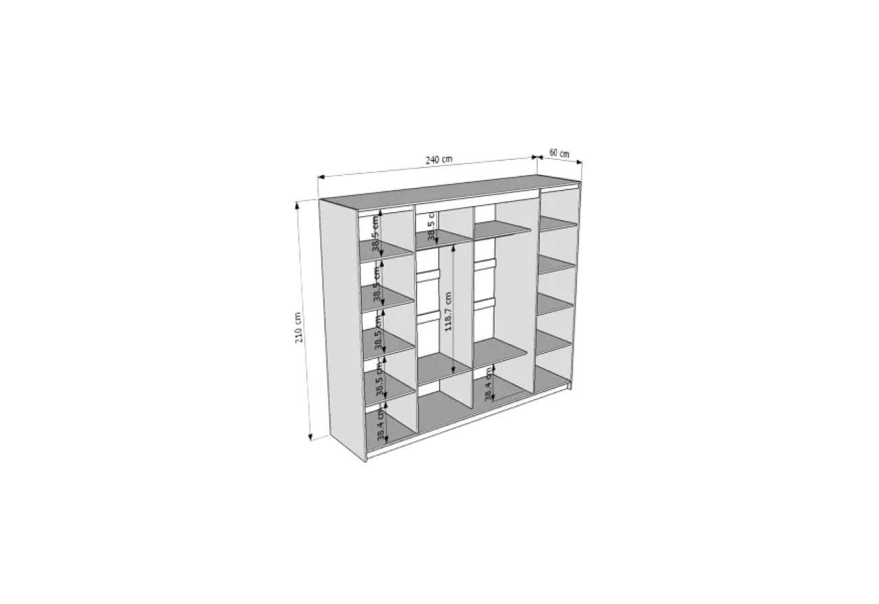 Kleiderschrank Tea (240cm)