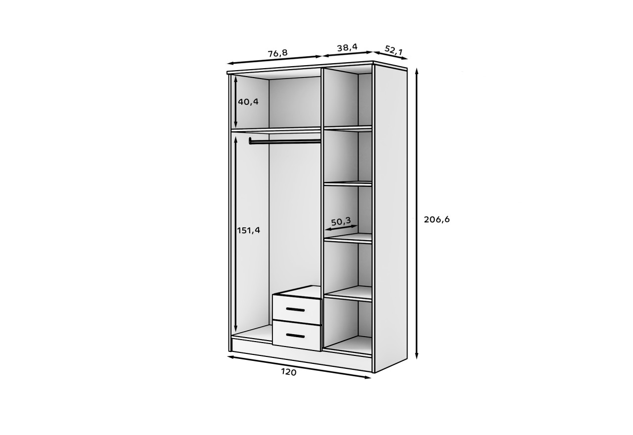 Kleiderschrank Veito (120cm)