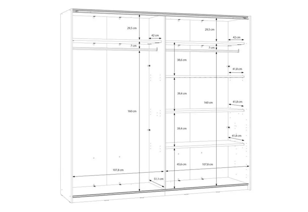 Kleiderschrank Viacato L (220cm)