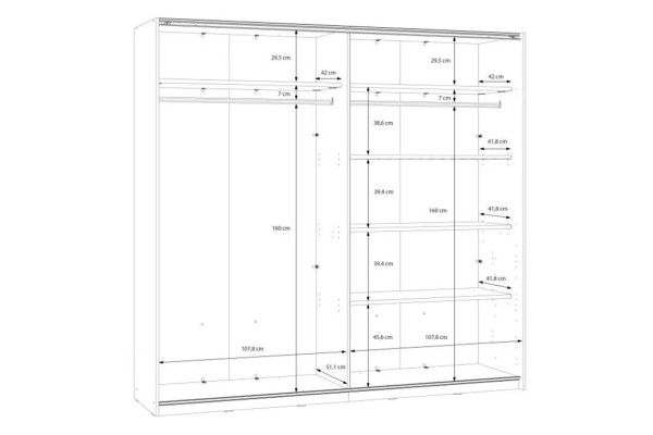 Kleiderschrank Viacato L (220cm)
