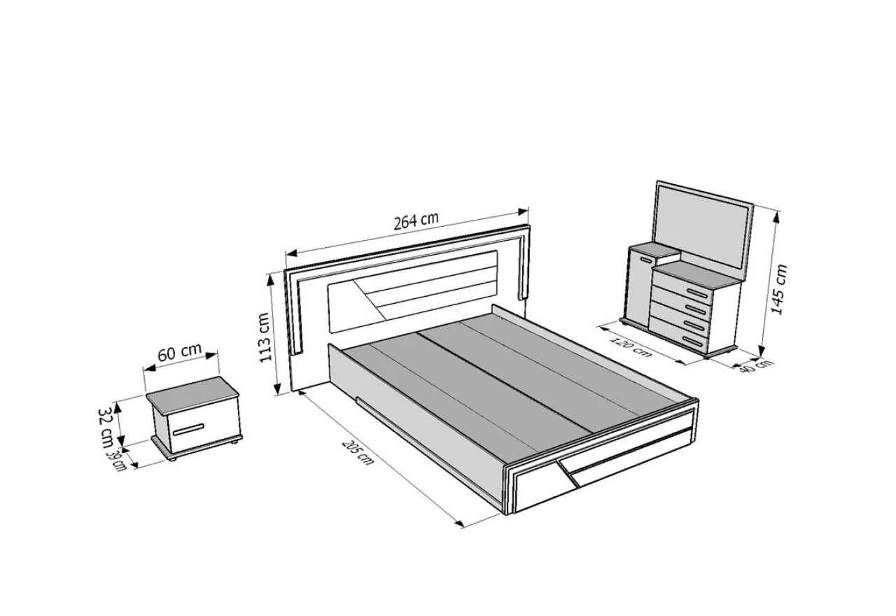 Bett Monica Set (180x200)