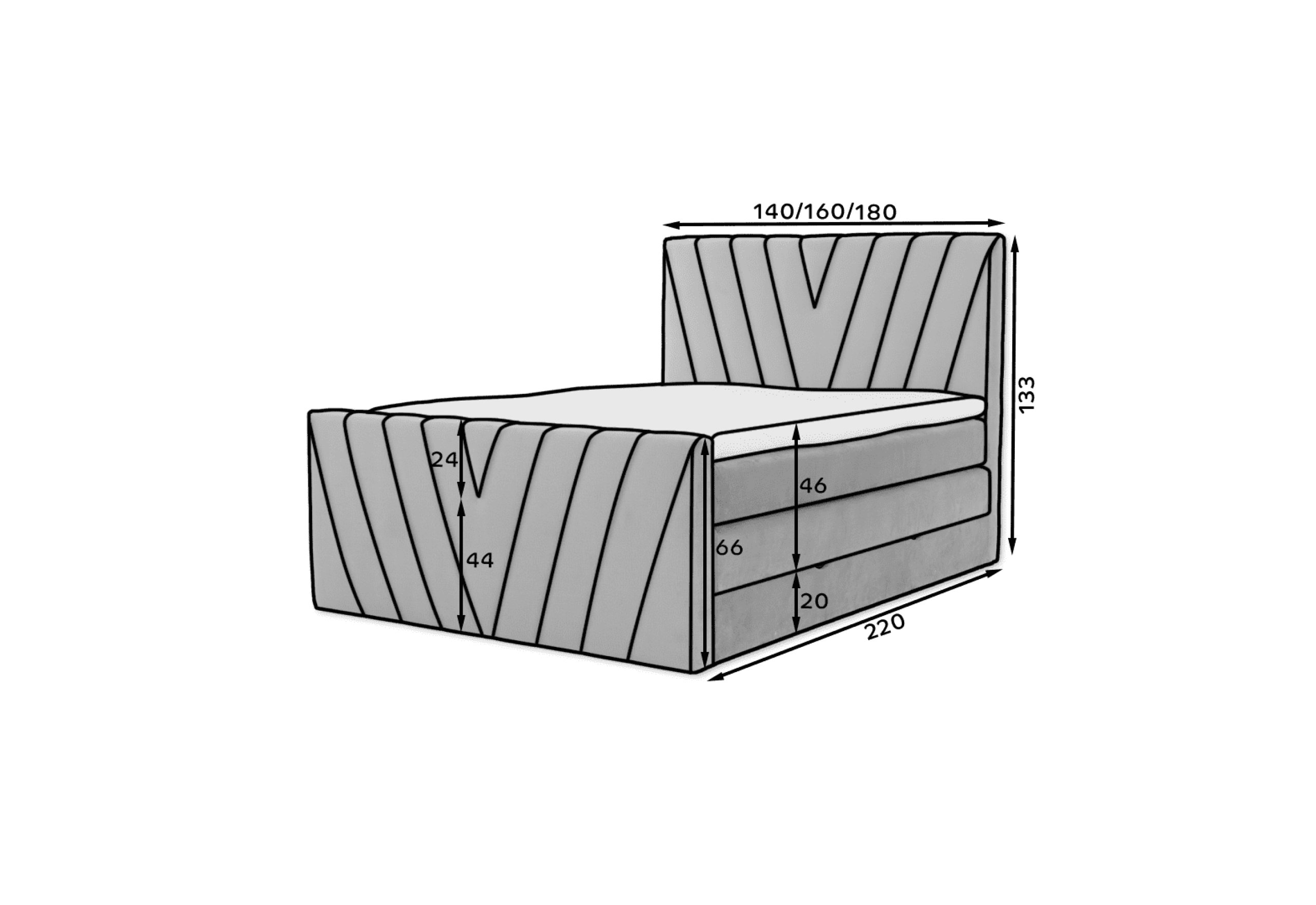 Box Spring Bed Twister L (180x200)
