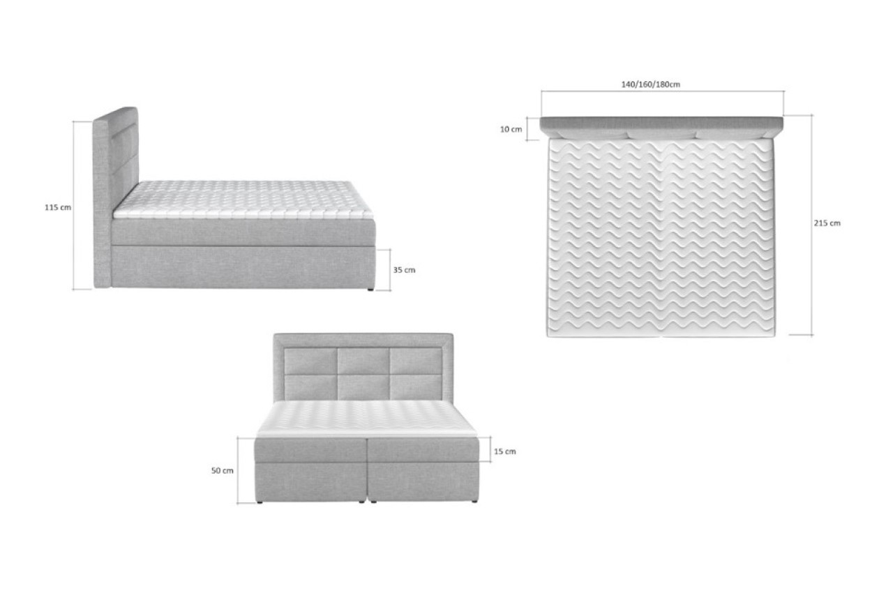 Boxspringbett  Rumbio L (180x200)