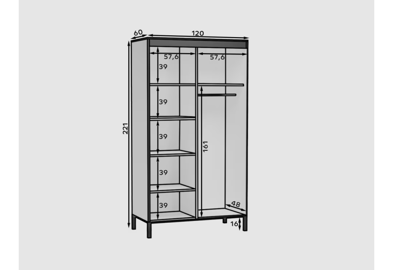 Kleiderschrank Brigson (120cm)