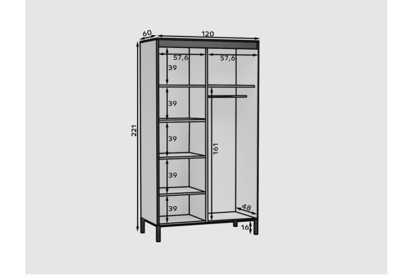 Kleiderschrank Brigson (120cm)