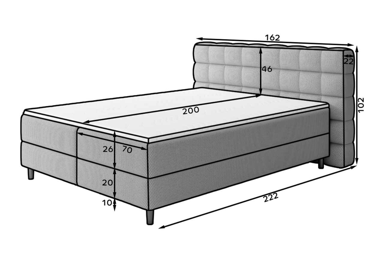 Boxspringbett Bernex S (140x200)
