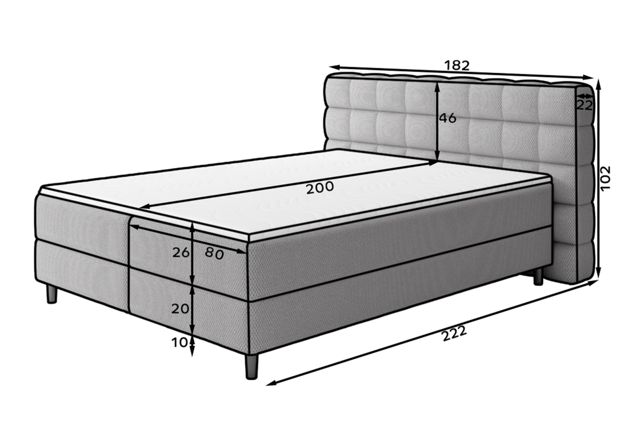 Boxspringbett Bernex M (160x200)