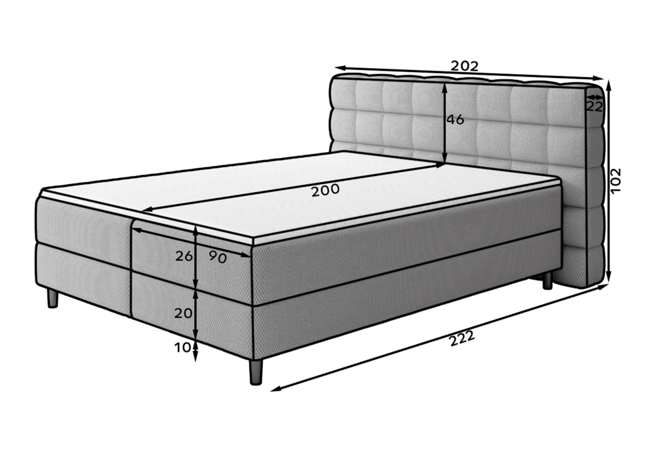 Boxspringbett Bernex L (180x200)