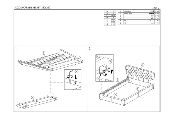 Bett Carven M (160x200)