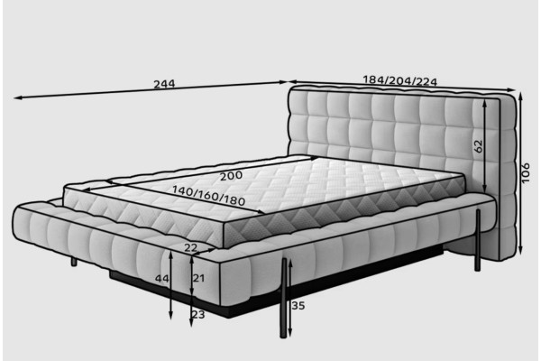 Bett Kaya S (140x200)