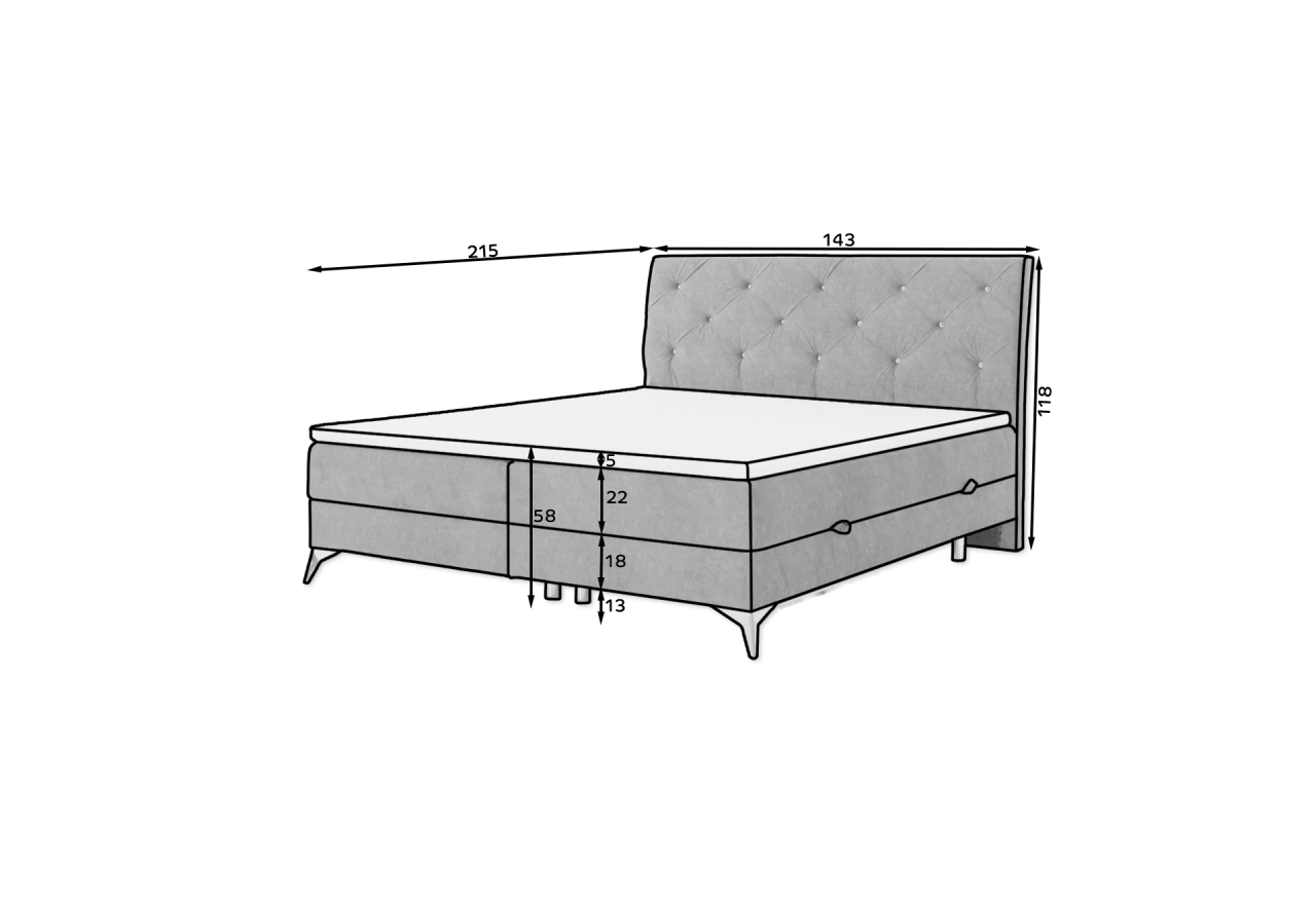 Boxspringbett Locarno S (140x200)