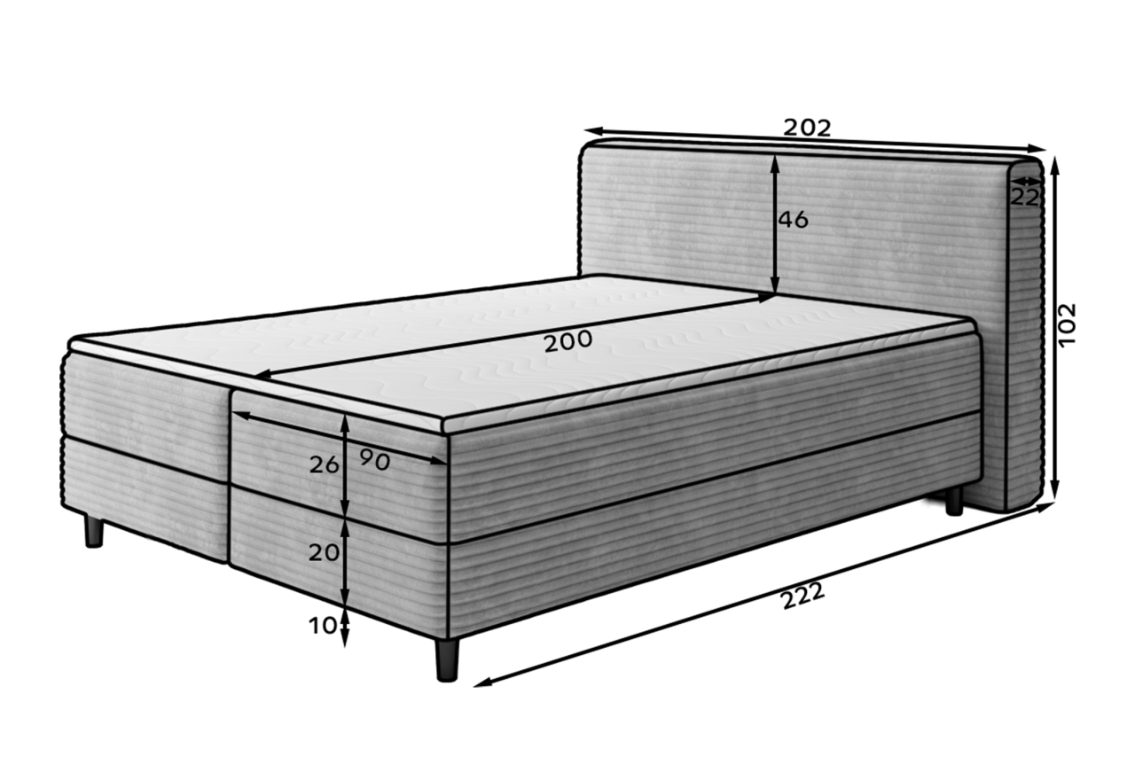 Boxspringbett Magnolia L (180x200)