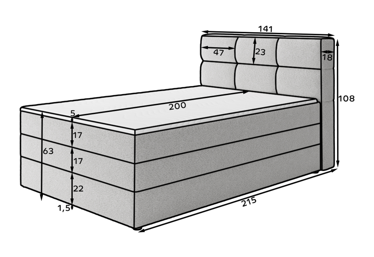 Boxspringbett Robin SX (120x200)