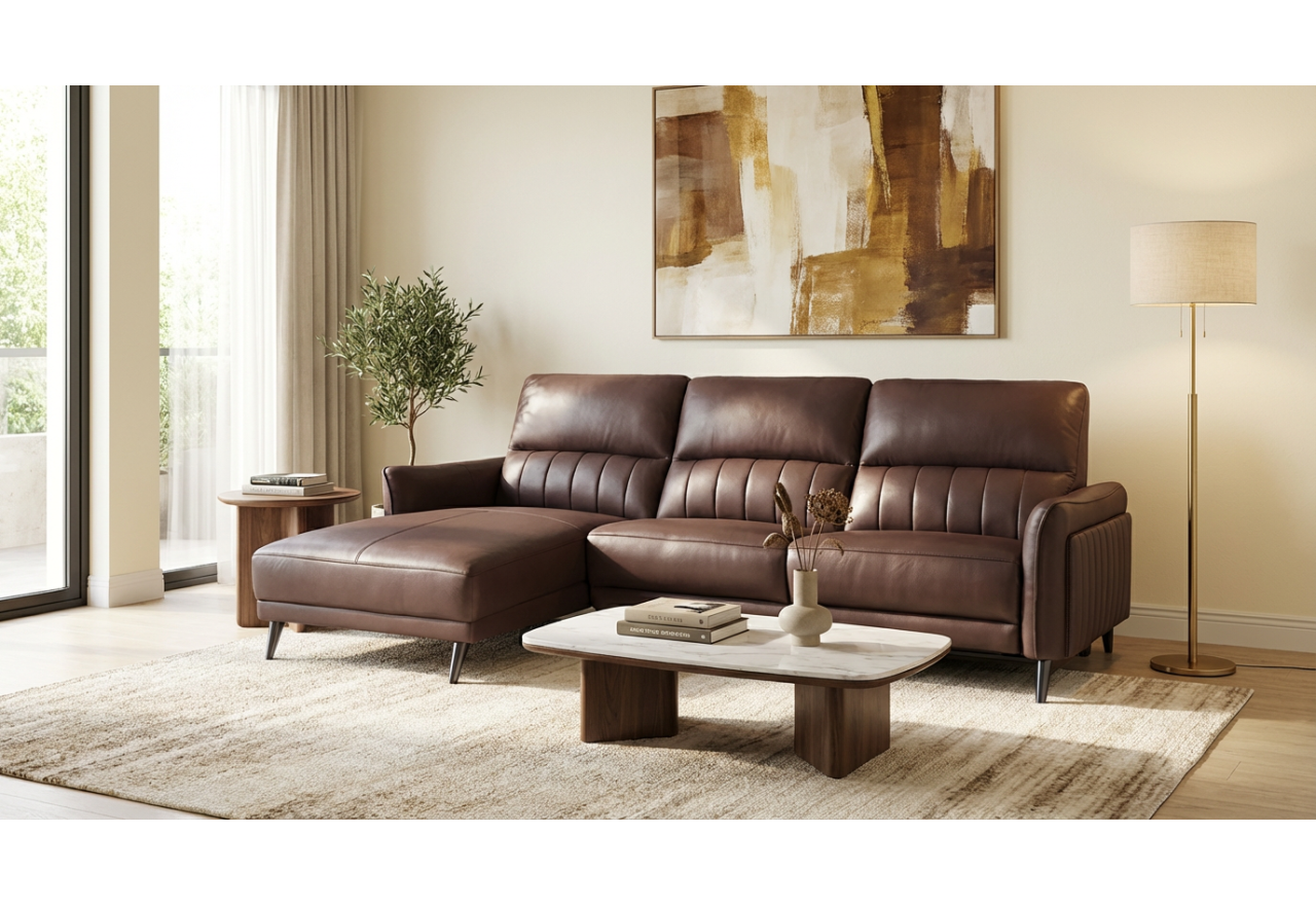 Ecksofa Ragusa L (Leder)
