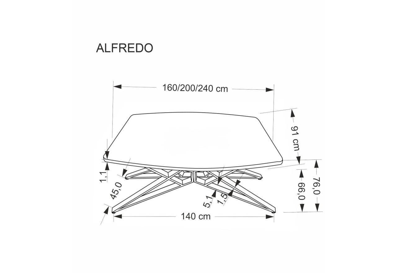 Esstisch Alfredo (90x200-240) Esstisch Alfredo (90x200-240)