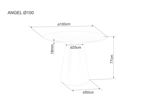 Esstisch Angel S (o100x75)