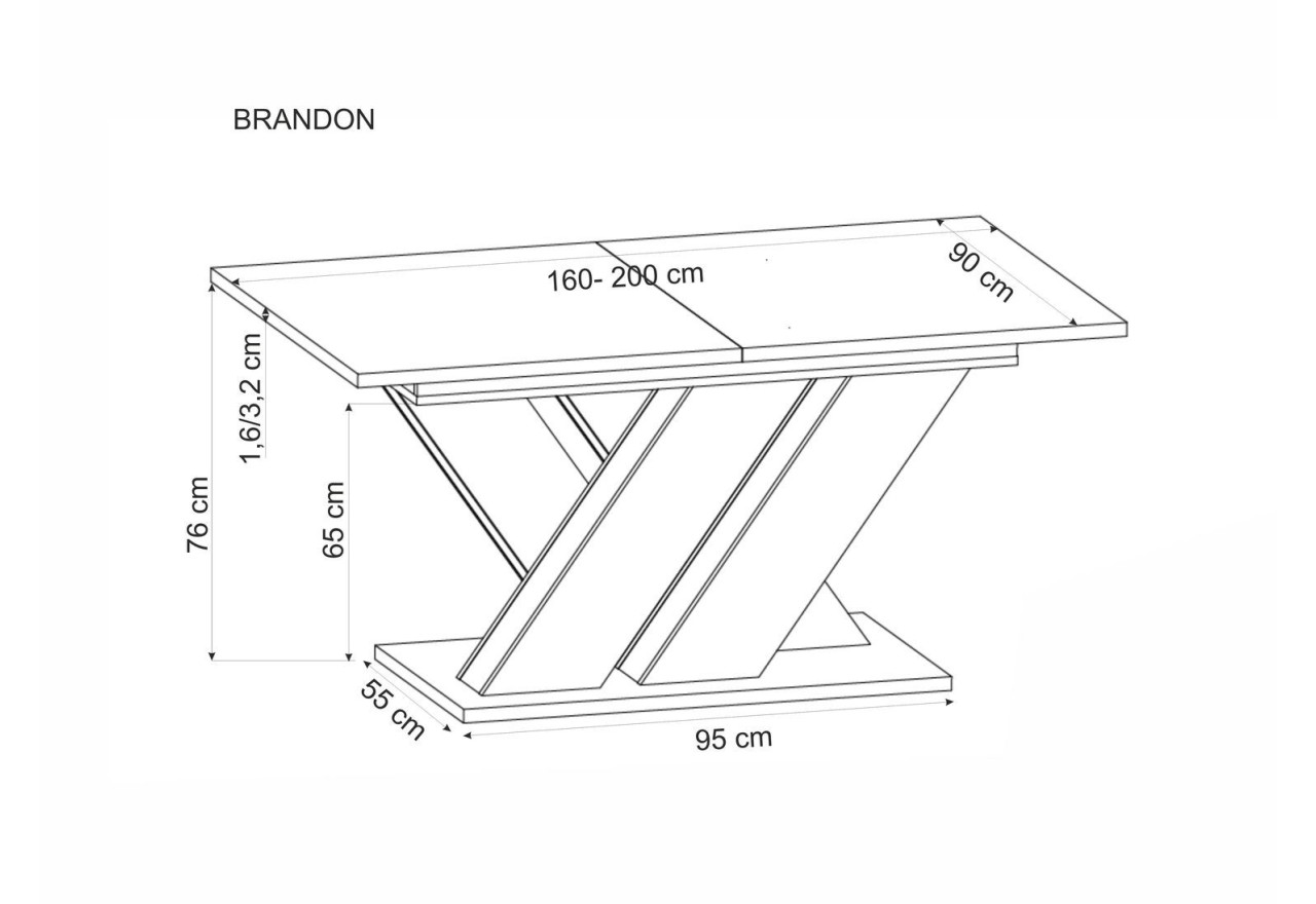 Esstisch Brandon (90x160-200)