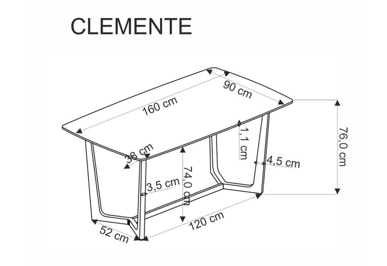 Esstisch Clemente (90x160)