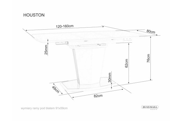 Esstisch Houston (80x120-160)