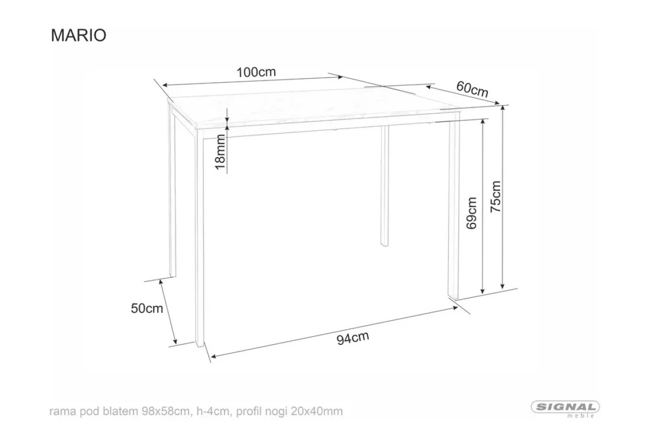 Esstisch Mario (75x60x100)
